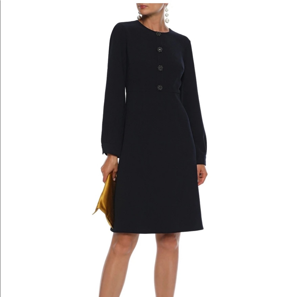 Mikael Aghal Button Embellished Cady Dress